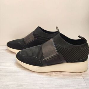 Antonio Melani Lowiss Women's‎ Sneakers Size 9 M Black Leather And Mesh Clean